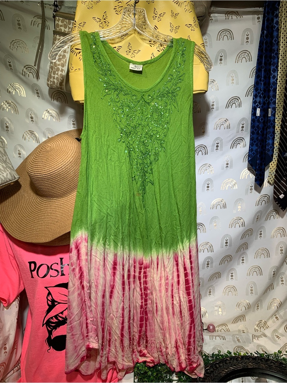 Advance Apparels Green Embellished Tank Top